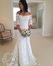 Lace Mermaid Wedding Dresses Half Sleeve Sheer Bohemian Garden Country Plus Size Bridal Gown Train Church Bride Dress Custom
