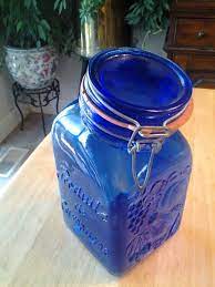 blue glass jar glass jars