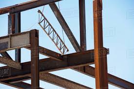 low angle view of steel beams at