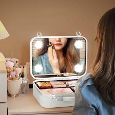 1pcs makeup box with mirror and light