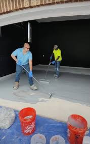 garage with diy epoxy floor coatings