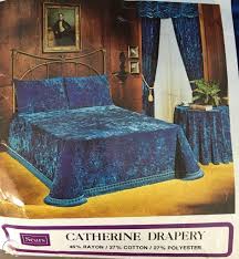 All american collection new 2pc yellow/grey paisley printed reversible bedspread/quilt set matching curtains available (twin. Vtg Blue Velvet Full Bedspread Sears Catherine 96 X 110 New 1859911055