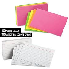 Klingy Index Cards 3x5 Inch Heavy Weight Ruled Index Card 100