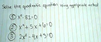 Solved Solve The Quadratic Equation