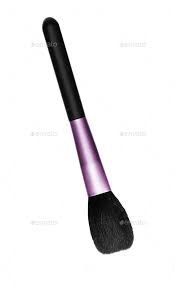 makeup brush isolated stock photo by