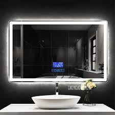 Ctl305 Smart Bathroom Mirror Modern Simple Hotel Rounded Corner Wall Mounted Touch Screen Led Light Mirror 110v 220v 700 900mm Bath Mirrors Aliexpress