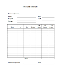 Printable Employee Time Cards Magdalene Project Org