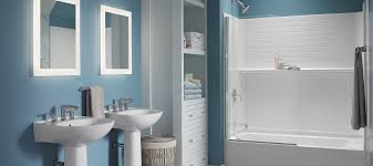The bathtub will give you a lot of space in the shower room. Sterling Plumbing Bathroom And Kitchen Products Shower Doors Baths Showers Toilets Bathroom Sinks Kitchen Sinks