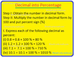convert a decimal into percene