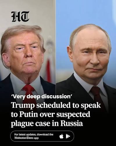 US President Donald Trump said Tuesday (local time) that he has a call scheduled with Russian President Vladimir Putin to discuss a possible case of plague at a research institute in Siberia,
