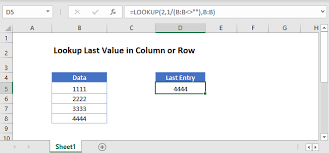 lookup last value in column or row