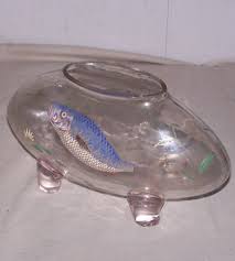 enameled art glass fish bowl