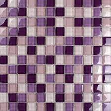 Glass Mosaic Tile With Purple Pink And
