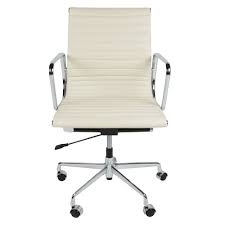 Luxury italian white leather executive office chair these pictures of this page are about:white leather desk chair. White Leather Ribbed Designer Ea119 Style Office Chair By Only Home
