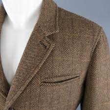 Luciano Barbera 38 Brown Window Pane Wool Blend Notch Lapel Sport Coat