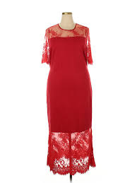 Details About Ashro Women Red Casual Dress 1x Plus