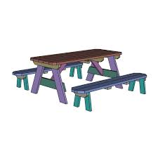Picnic Table With Detached Benches