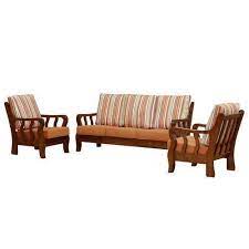 clean brown wooden sofa set