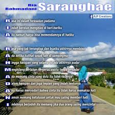 Saranghae (사랑해) is the informal version, to be used to people close to you, people the same age as you, or people younger than you. Kreasi Arti Nama Ria Rahmadani Tema Saranghae Ajp Creations