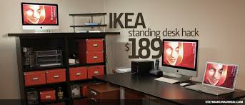 Drill the large holes with the 15mm bit. Ikea Standing Desk Hack Stef Marcinkowski