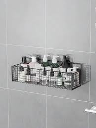 1pc Black Stainless Steel Bathroom Wall