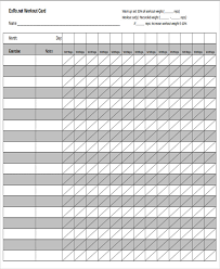 Blank Workout Sheet Sample 6 Examples In Word Pdf