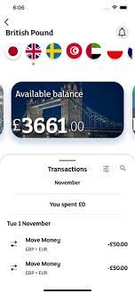 bank travel card on the app