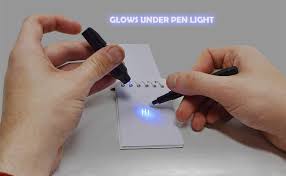 Invisible Ink Pen With Uv Light 12 Pack Pens Black Mini Top Secret Notepads 12 Pack Perfect Favor For Kids Spy Parties Stocking Suffers Pinatas Disappearing Glow In The