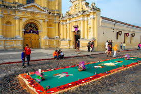 easter in guatemala flower carpets as
