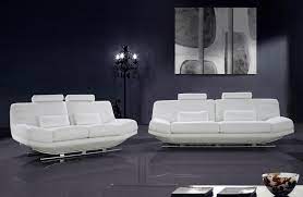 viper white leather sofa set with