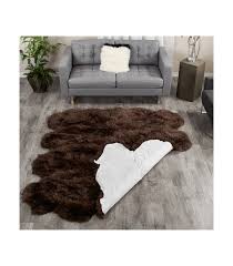 frr espresso brown extra large sheepskin rug 8 pelt octo 7x6 ft