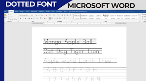 how install dotted font style in word