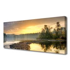 Canvas Wall Art Lake Stones Forest
