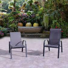 Gray Aluminum Outdoor Dining Chair
