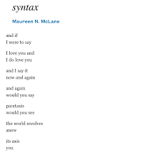 notes on poetic syntax alina Ştefănescu