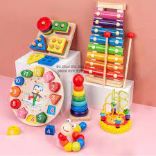 Bộ combo từ 4-6 món đồ chơi gỗ phát triển trí tuệ cho bé, giáo cụ  Montessori