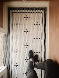 diy your own penny tile patterned floor