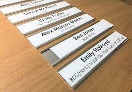 Interchangeable Metal Nameplate Holders