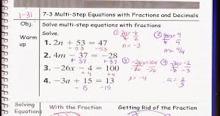 Multi Step Equations With Fractions