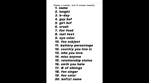 pick a number and i ll answer it you