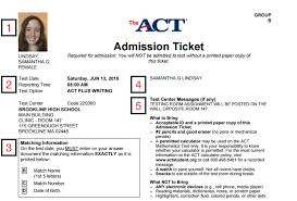 act admission ticket what it is how