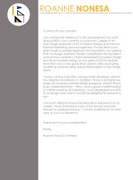 Resume Cover Letter On Scad Portfolios