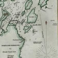 Portland Harbour Maine 1854 Blunt Nautical Chart Lovely Hand Colored Map Ebay
