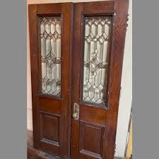 Antique Oak Double Door Set With