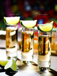 Tequila In Tall Shot Glasses