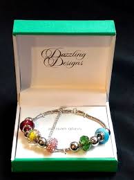 Dazzling Designs Bracelet Artisan Glass Beads Silver Plated