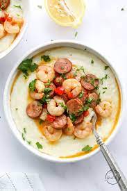 cajun shrimp and grits with andouille