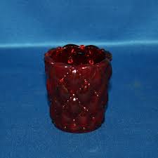 Glass Votive Candle Cup Quilted Diamond