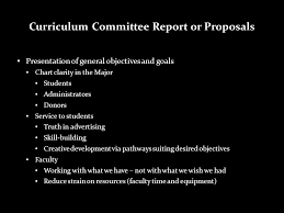 Curriculum Committee Report Or Proposals Overview Of Report