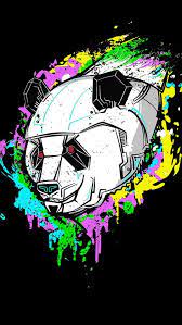 Great variety of robot hd wallpapers for iphone 7: Art Picture Panda Robot Black Background 640x1136 Iphone 5 5s 5c Se Wallpaper Background Picture Image
